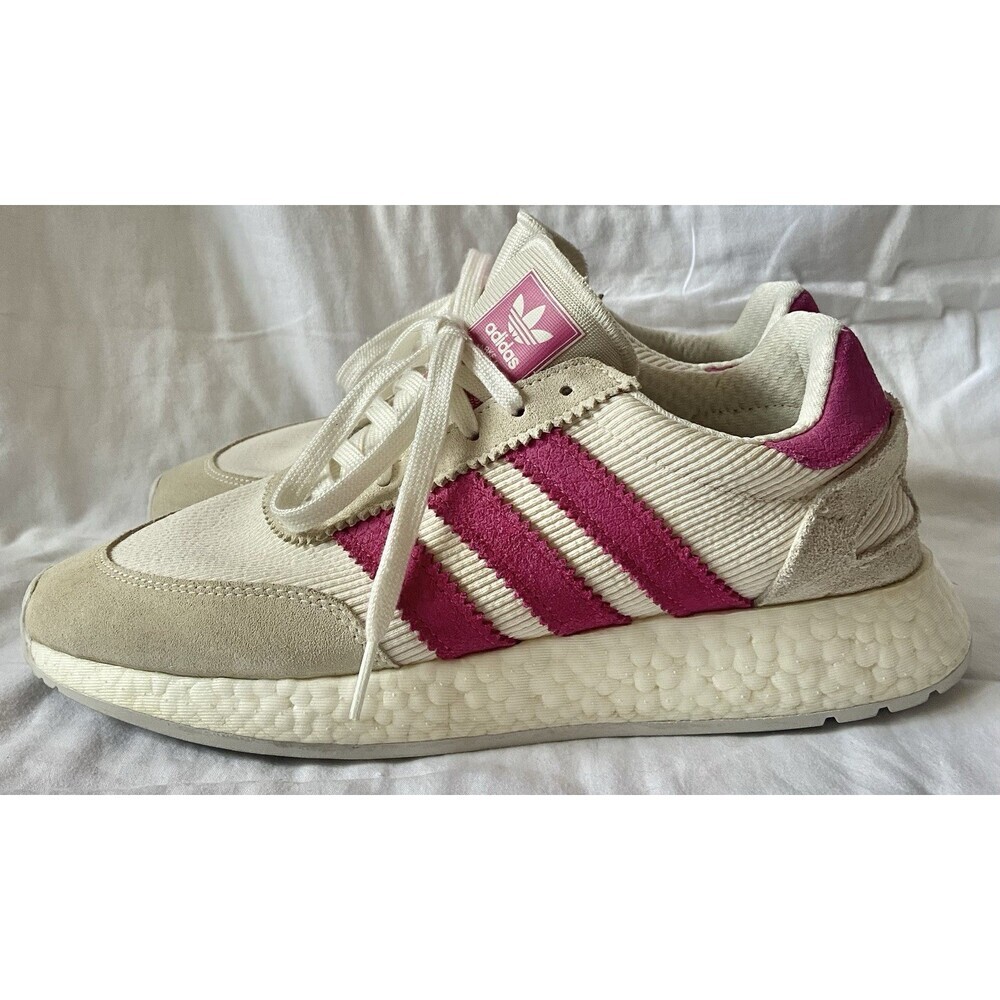 Adidas Shoes Womens Sz 9 Boost Athletic Low Sneakers Fabric White/pink